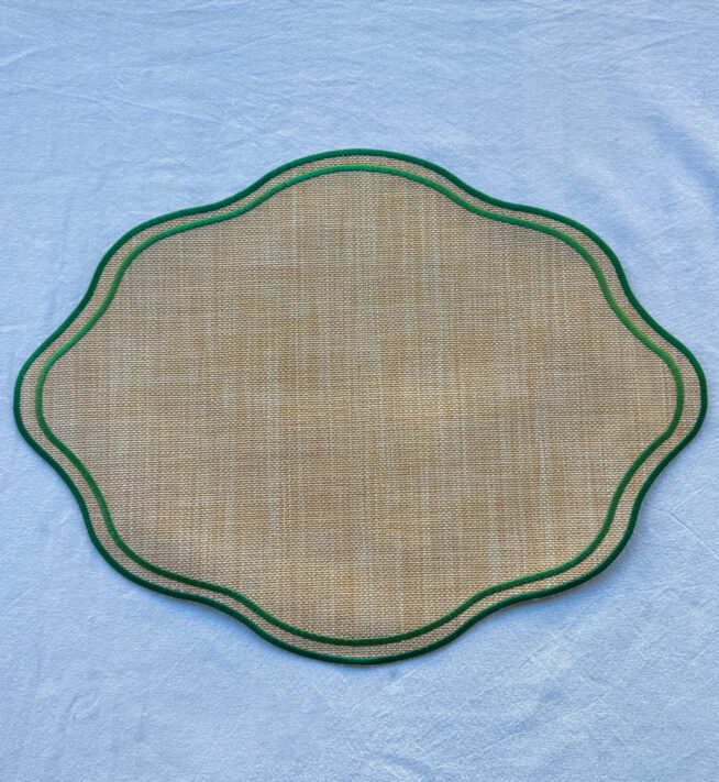 Set de table Moments Raphia synthétique vert (lot de 2)