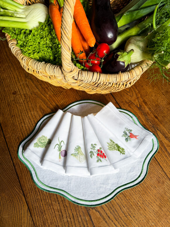 Coffret 6 serviettes de table "légumes"